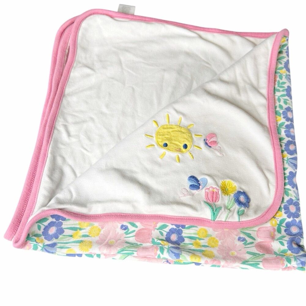 Gymboree Spring 2014 Sunshine Tulip Butterfly Floral Blanket Layette